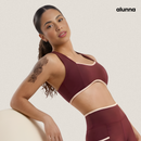 TOP FITNESS FEMININO MARSALA EM POLIAMIDA COM BOJO NEUTRO